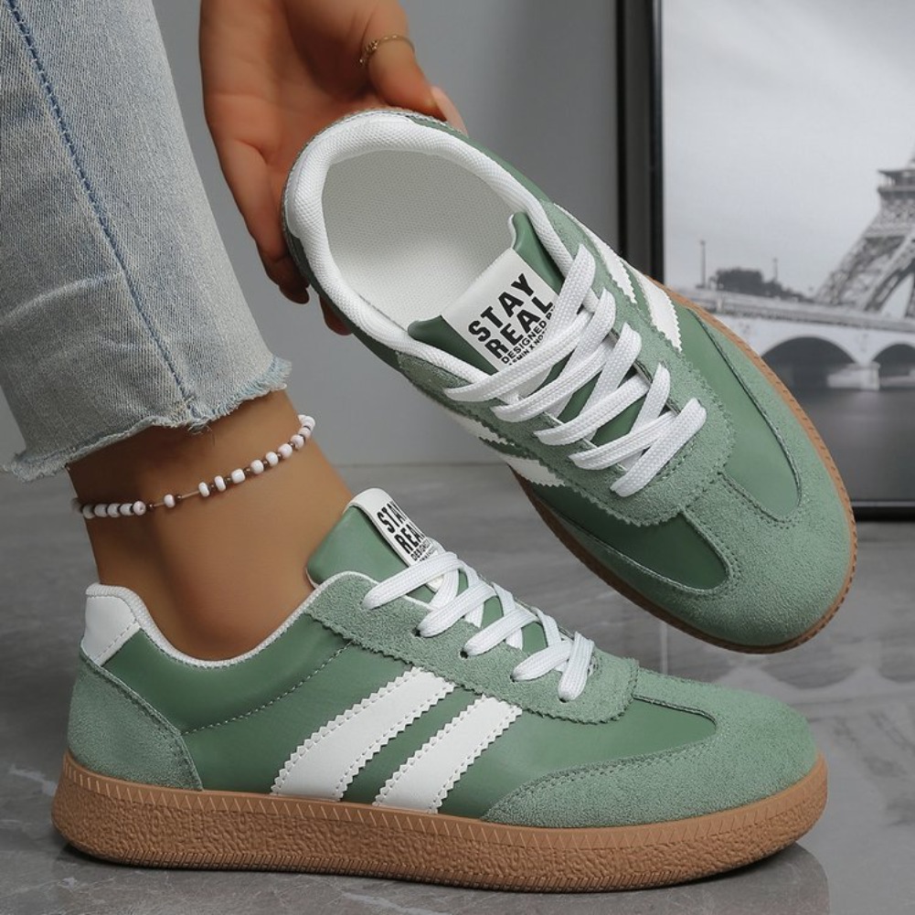 Vans Shoes Old Skool - รองเท้าผ้าใบน้ำหนักเบาสบายสำหรับผู้หญิงแฟชั่นลายลูกไม้ผูกเชือกรองเท้ากีฬาผู้หญิงรองเท้าผ้าใบสีเขียวระบายอากาศแบบสบายๆขนาดพิเศษ