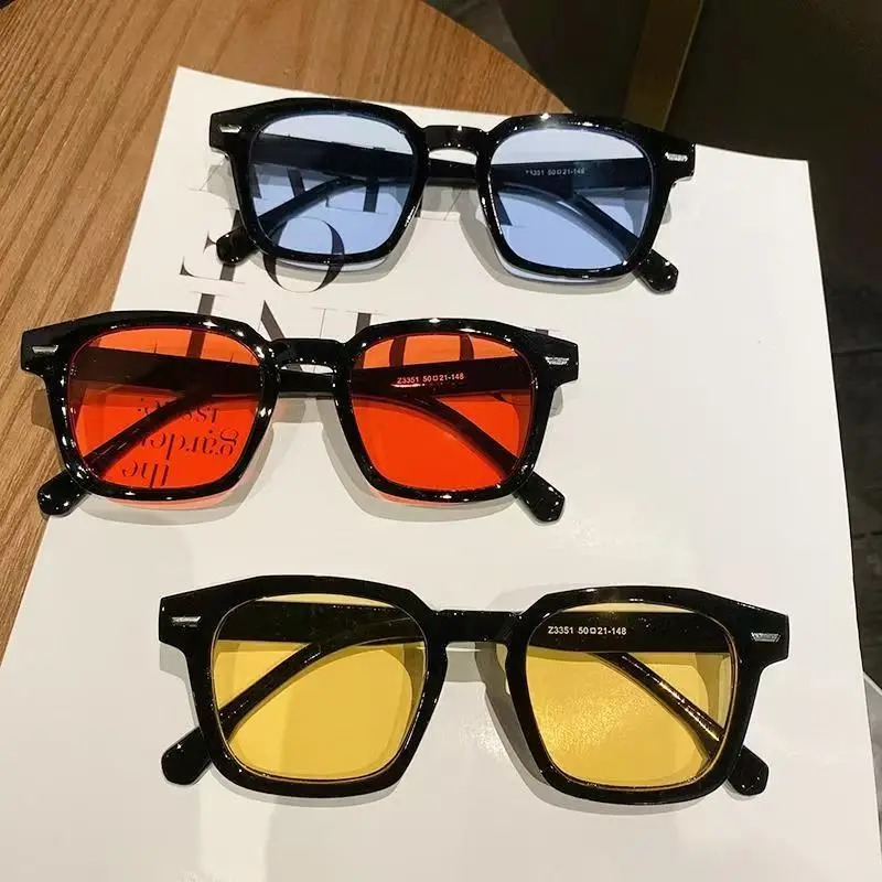 Sunglasses Cat Eye - แว่นกันแดดทรงสี่เหลี่ยมผืนผ้าสไตล์วินเทจสำหรับผู้ชาย แบรนด์ดีไซน์แฟชั่น แว่นกันแดดผู้หญิง แว่นตาทรงแคทอาย แว่นตาลำลอง ป้องกันรังสียูวี