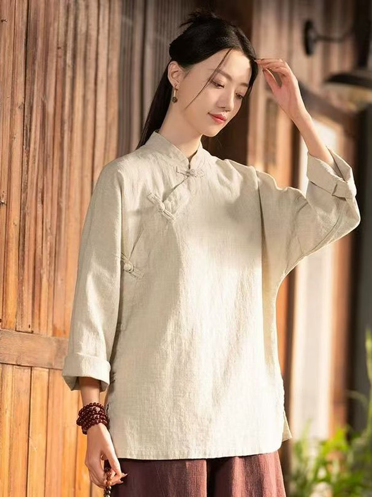 ชุดเสื้อเชิ้ตผ้าฝ้ายลินินแขนยา - Linen Pant Wide บทวิจารณ์และราคา