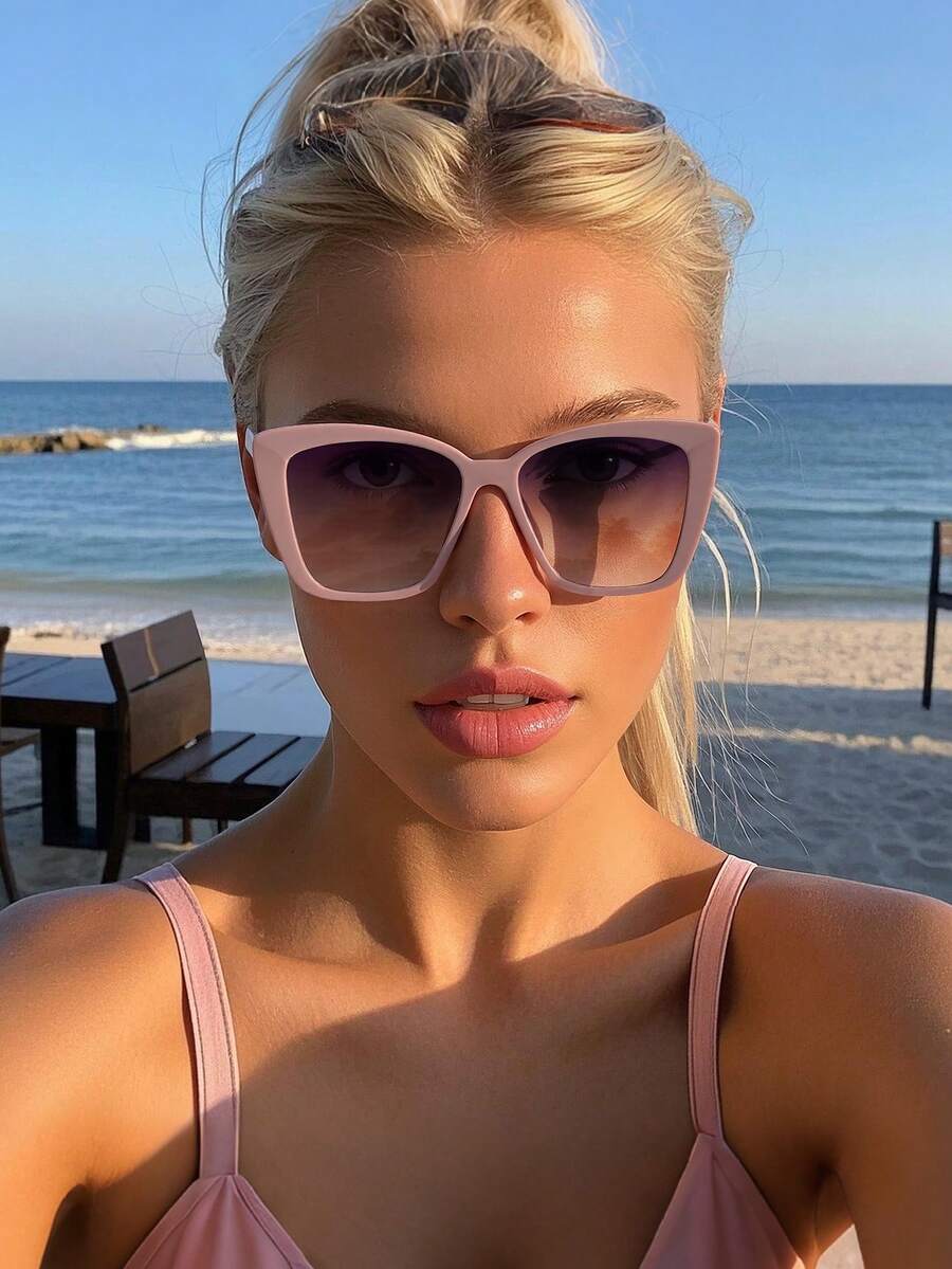 แว่นตาแฟชั่นทรงแคทอายพลาสติก 1 - Sunglasses Cat Eye บทวิจารณ์และราคา