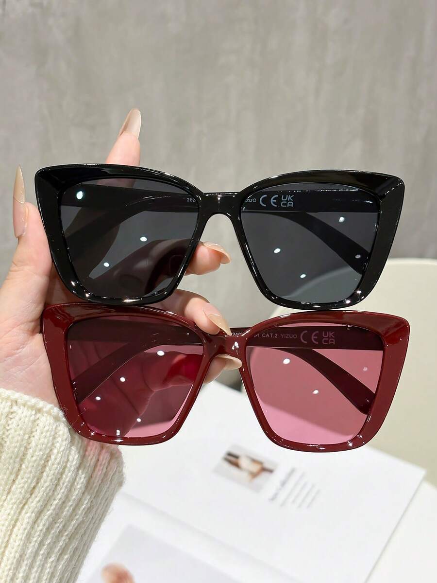 แว่นตาแฟชั่นทรงแคทอายพลาสติก 1 - Sunglasses Cat Eye บทวิจารณ์และราคา