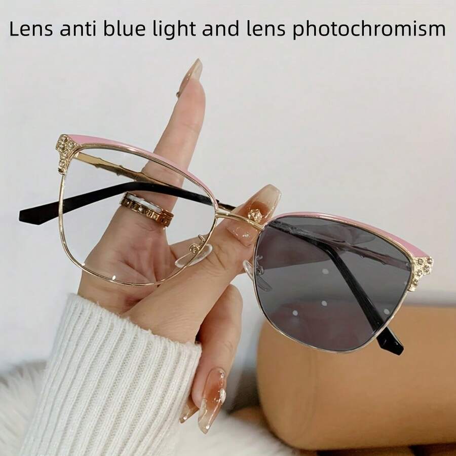 แว่นตาทรงแคทอายประดับเพชรสำหรั - Sunglasses Cat Eye บทวิจารณ์และราคา