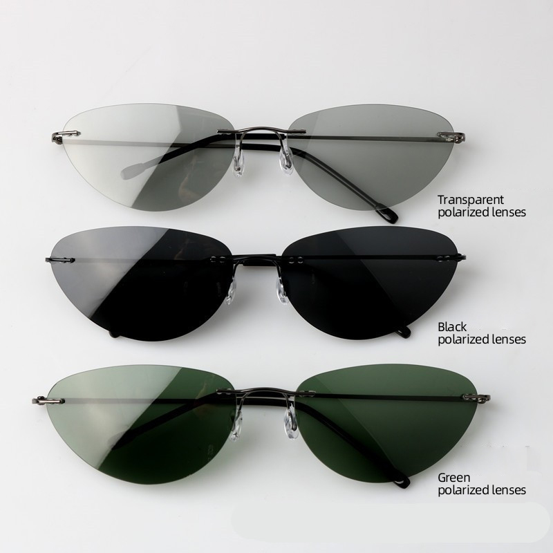 แว่นกันแดดแฟชั่นไร้กรอบ ทรงแคท - Sunglasses Cat Eye บทวิจารณ์และราคา