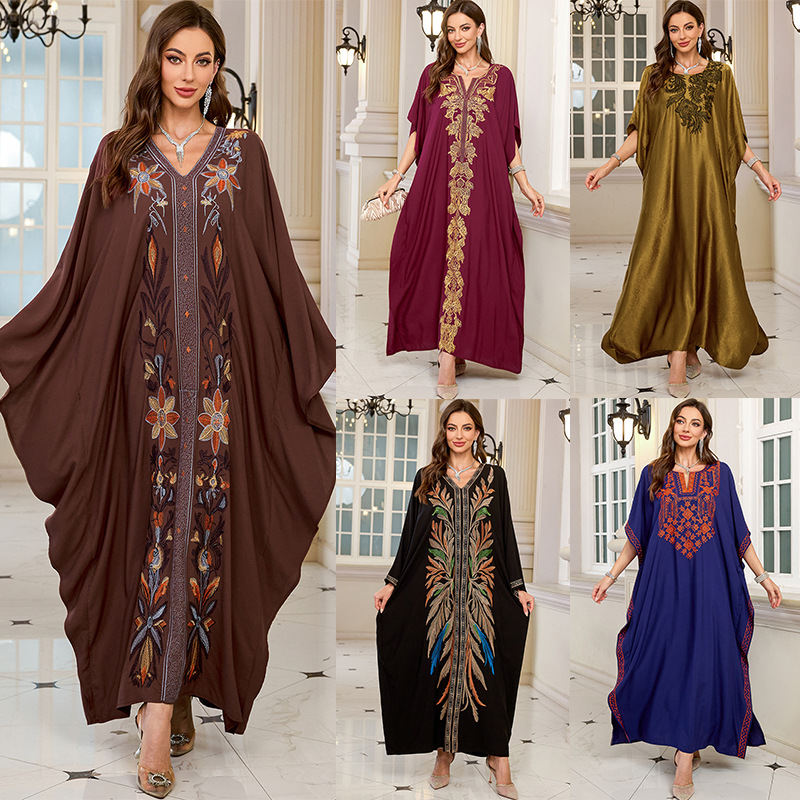 ชุดคาฟทันปักลายสำหรับผู้หญิง ไ - Cover Up Kaftan บทวิจารณ์และราคา